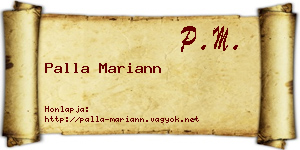 Palla Mariann névjegykártya